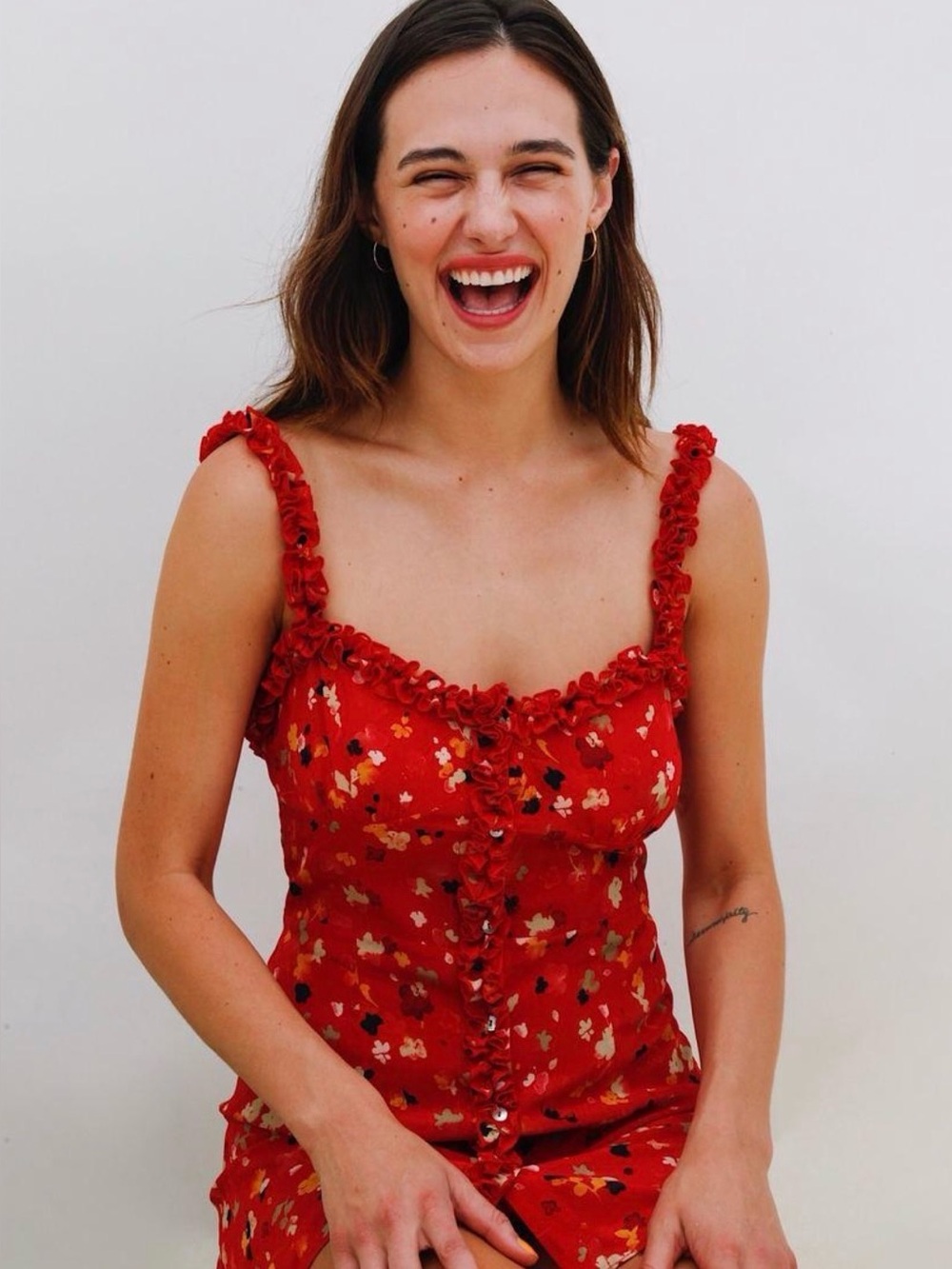Privacy Please Red Ruffle Midi Dress ✨🍓